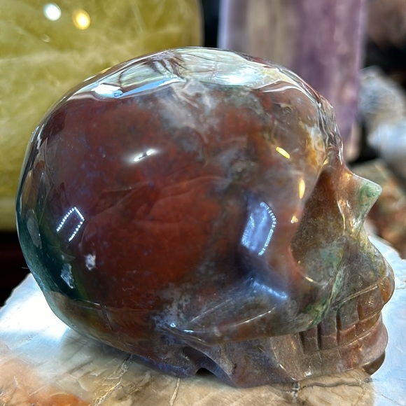 🎄SALE🎄Ocean Jasper Crystal Skull Carving! - Picture 6 of 11